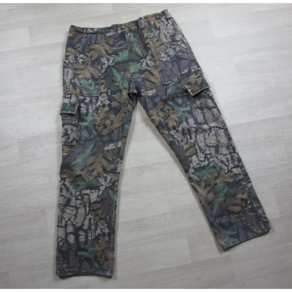 Vintage Jerzees Outdoors Camo Sweatpants (L) BigWoods Cargo Pockets Y2K - Picture 2 of 16